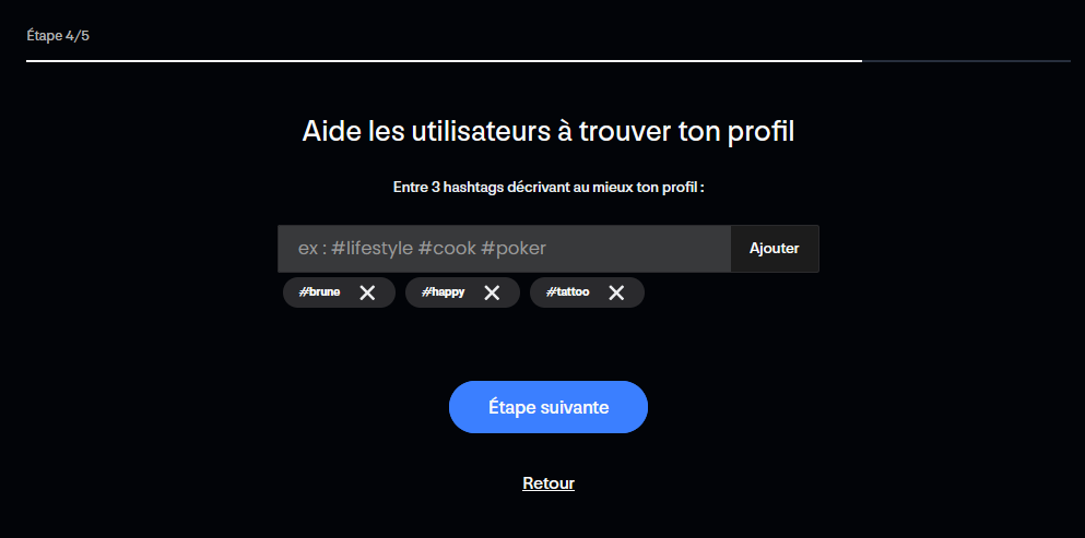 Étape 4 - Hashtags MYM
